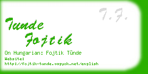 tunde fojtik business card