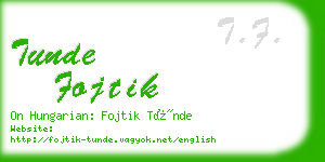 tunde fojtik business card